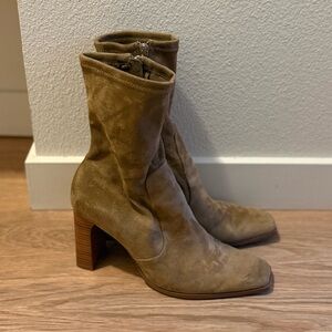 Zara - Faux Suede Sock Boots